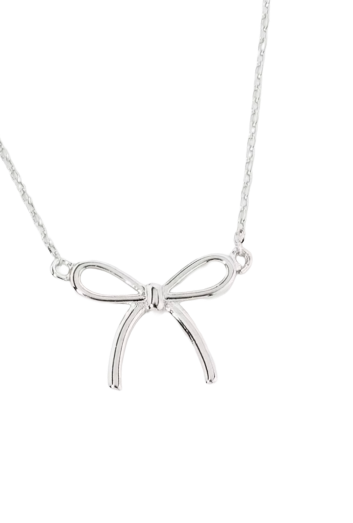 The Bow Necklace- Silver