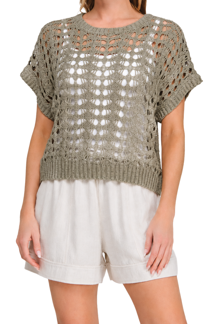 The Margot Sweater Top- Moss