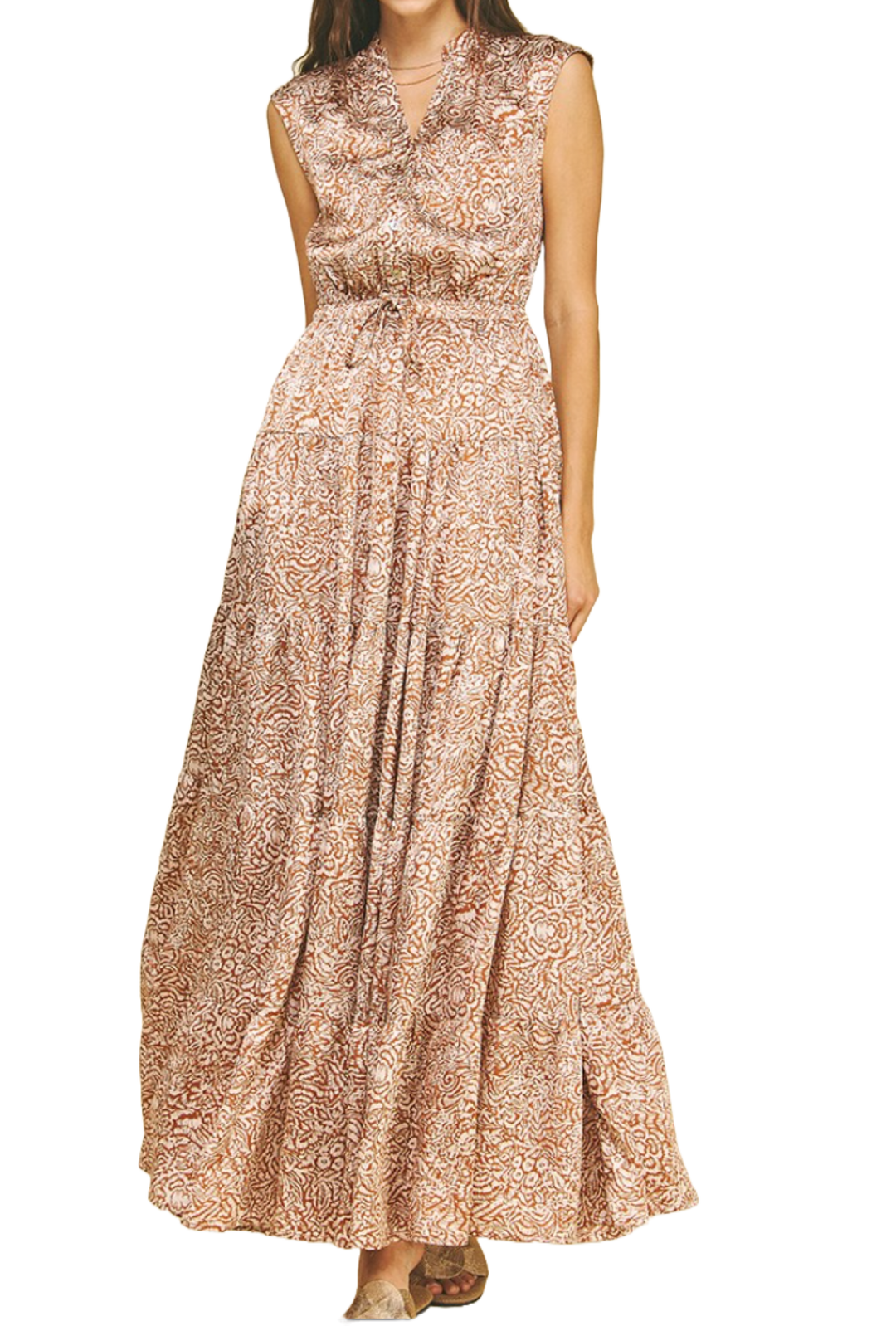The Kimmia Maxi Dress- Camel Print The Kimmia Maxi Dress- Camel Print