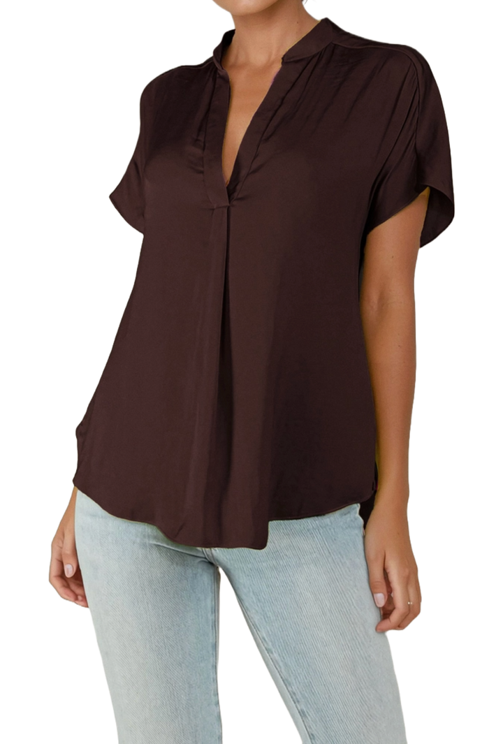 The Ashlyn Top- Chocolate Brown