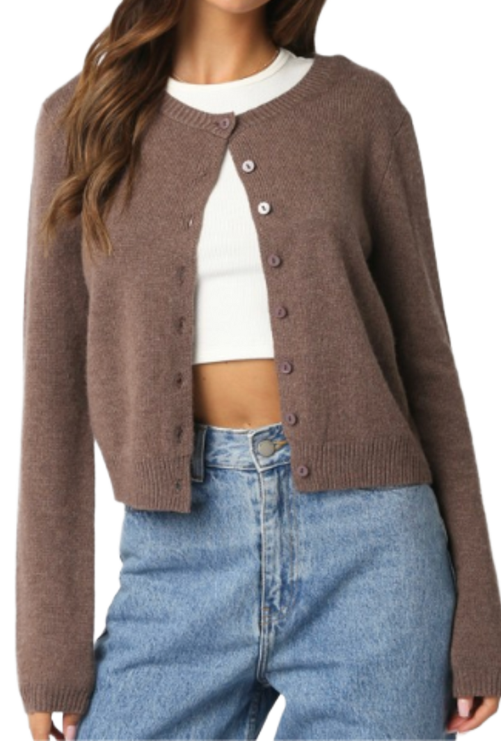The Aspen Cardigan- Mocha