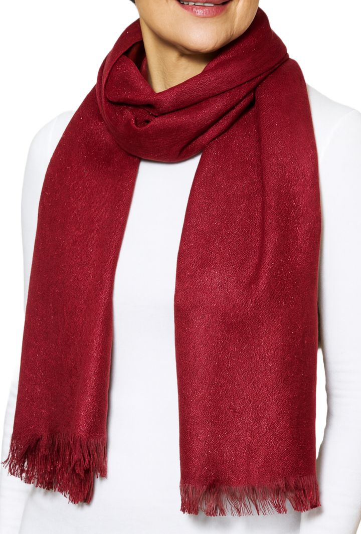 Metallic Evening Wrap- Bordeaux