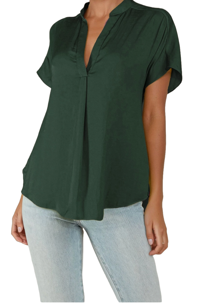 The Ashlyn Top- Forest Green