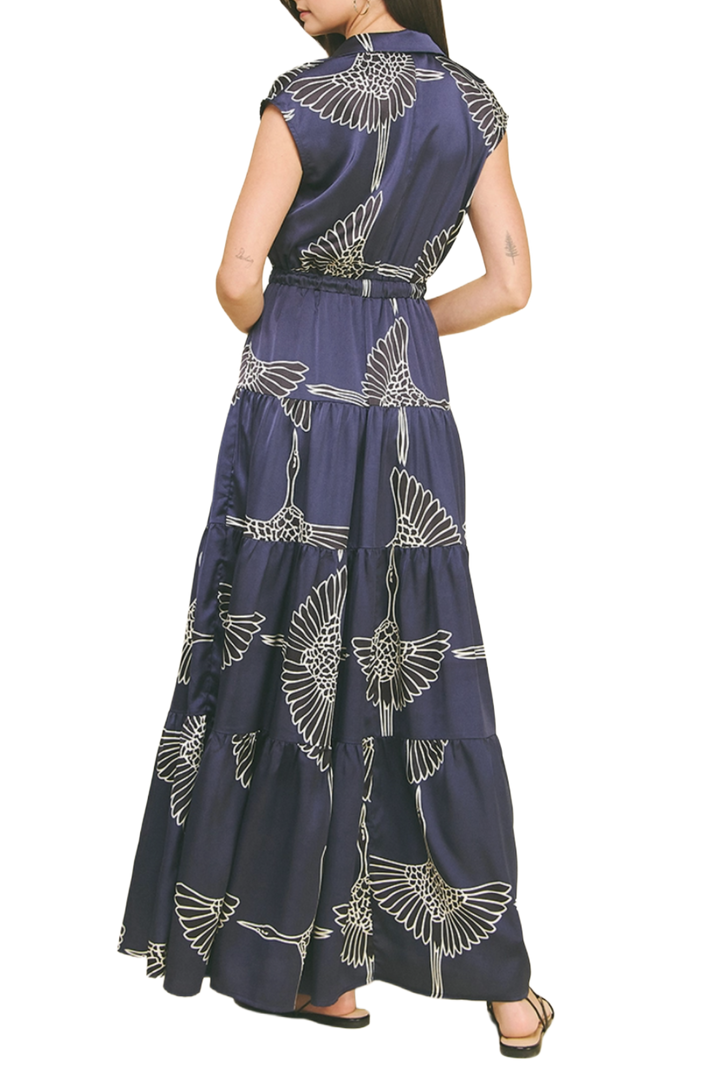 The Kimmia Maxi Dress- Navy and ivory