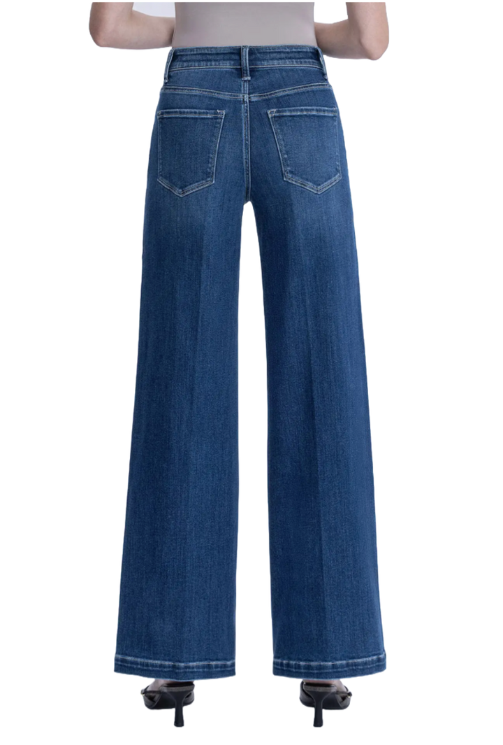 Super High Rise Crease Line Detail Wide Jeans