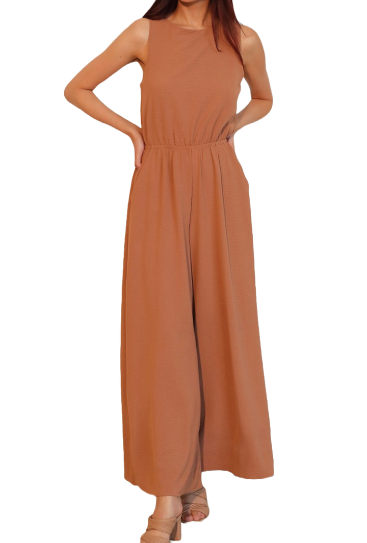 The Isra Jumpsuit- Camel