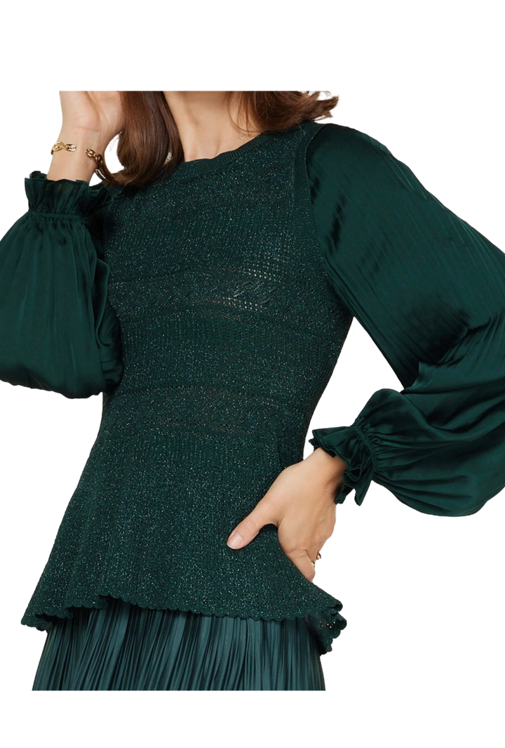 The Faye Blouse- Forest Green