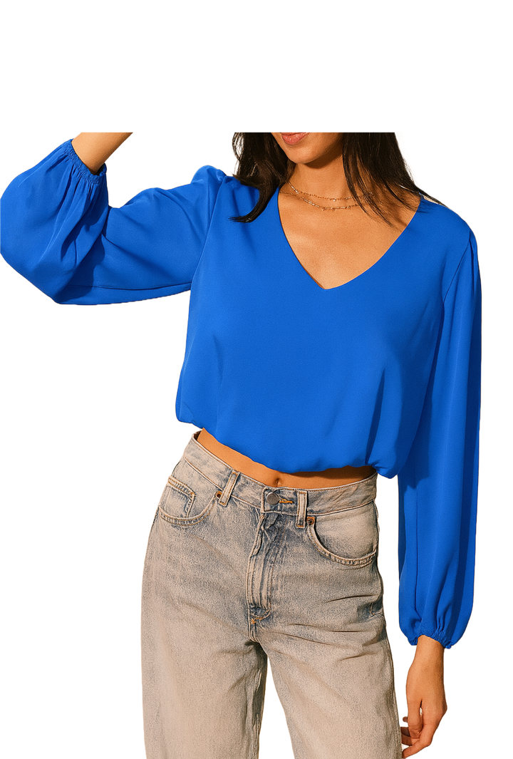 The Blake Blouse- Bright Blue