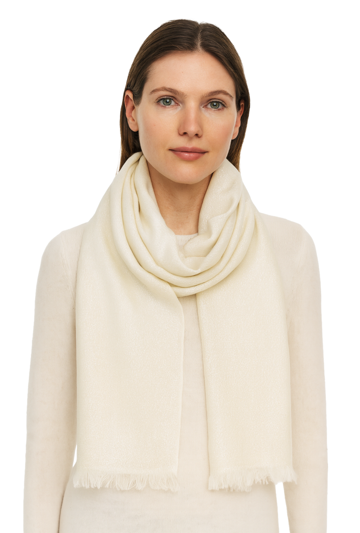 Metallic Evening Wrap- Ivory