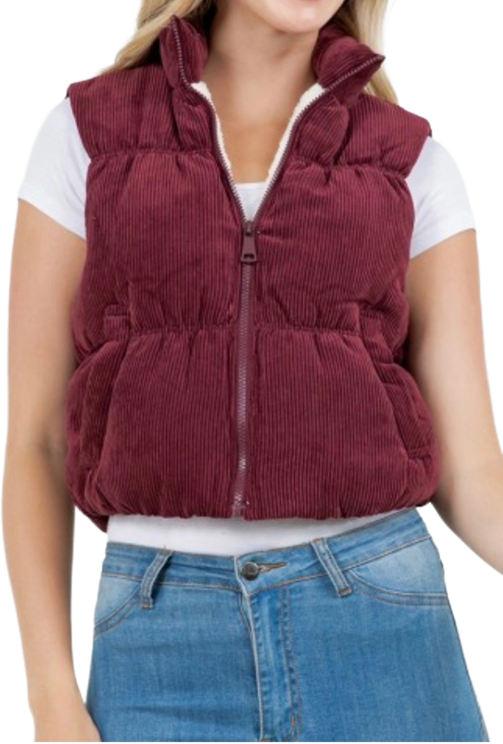 The Selena Vest- Maroon