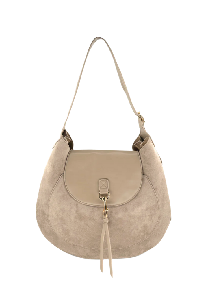Vegan Suede Satchel- Taupe