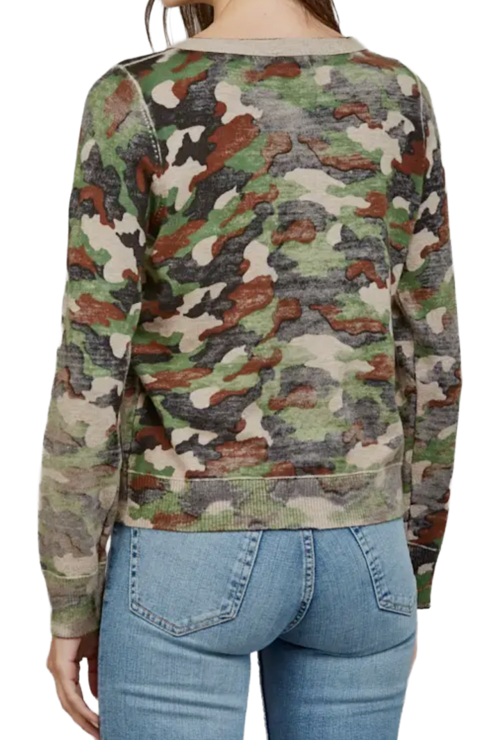 The Maggie Cardigan- Dark Camo