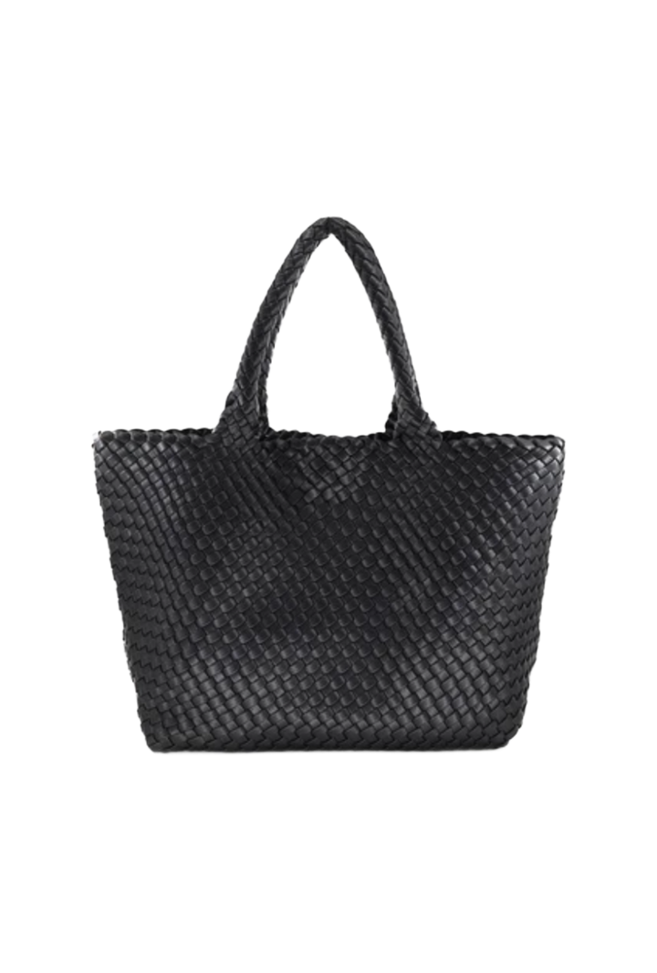 Woven Hobo Tote- Black