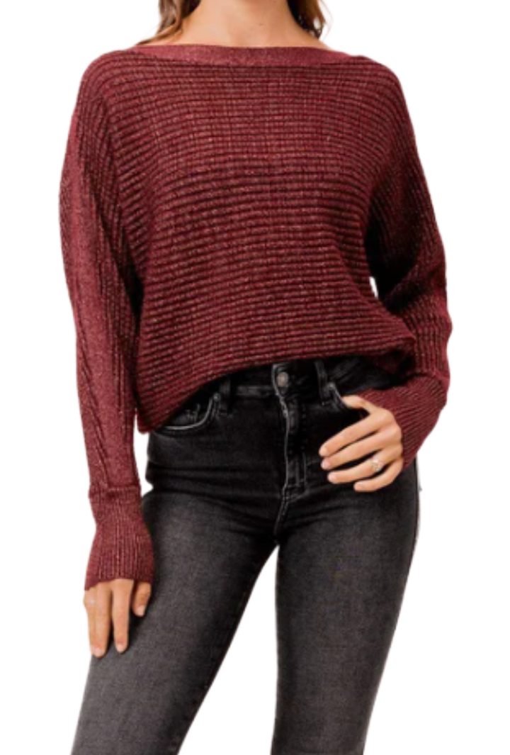 The Fleur Sweater- Maroon