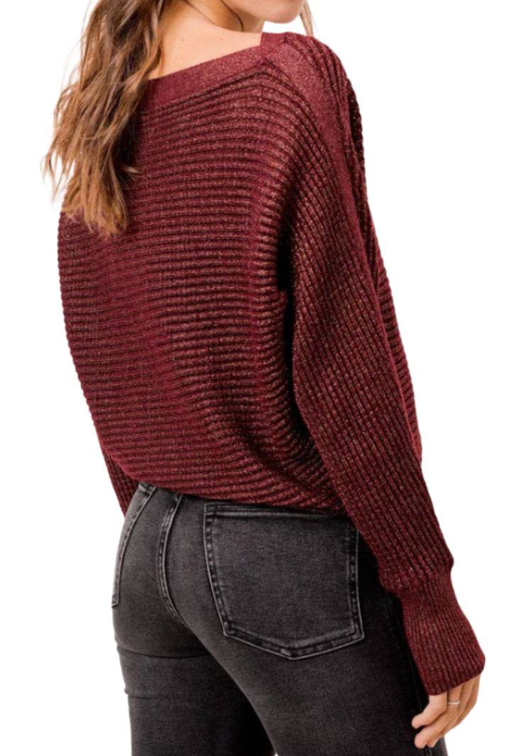 The Fleur Sweater- Maroon