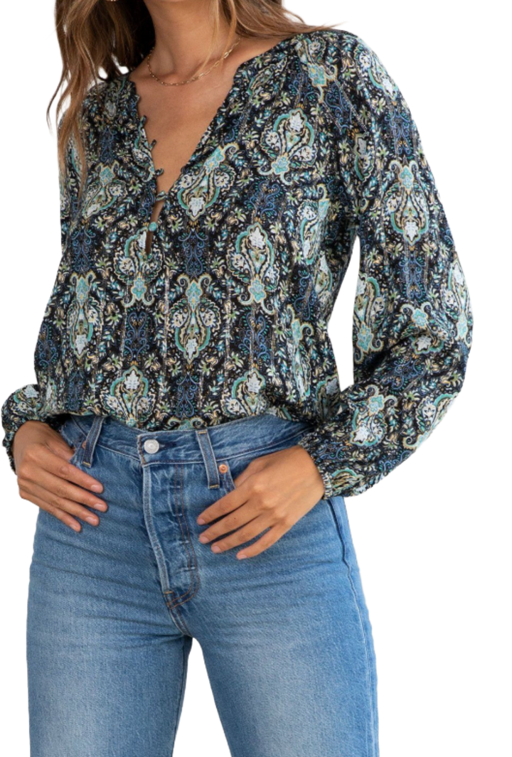 The Aria Blouse- Navy