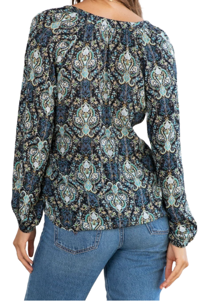 The Aria Blouse- Navy