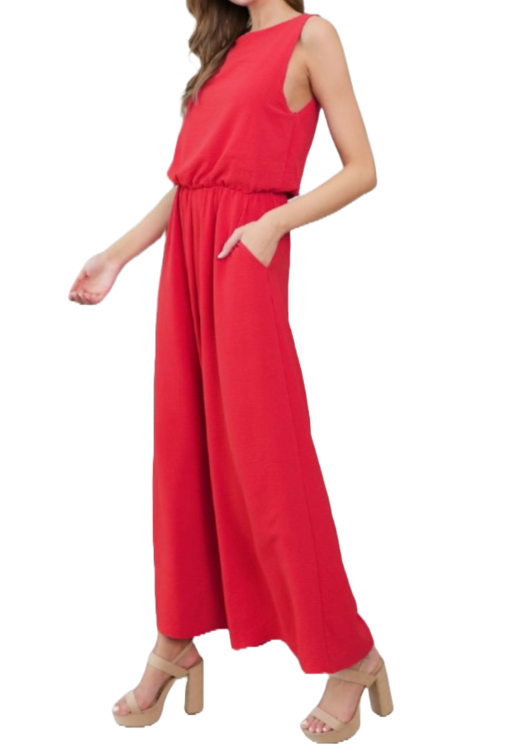 The Isra Jumpsuit- Red