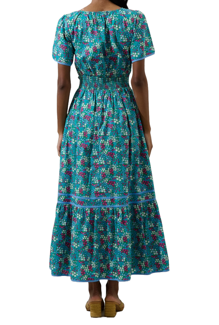 The Lilah Maxi Dress- Teal Floral