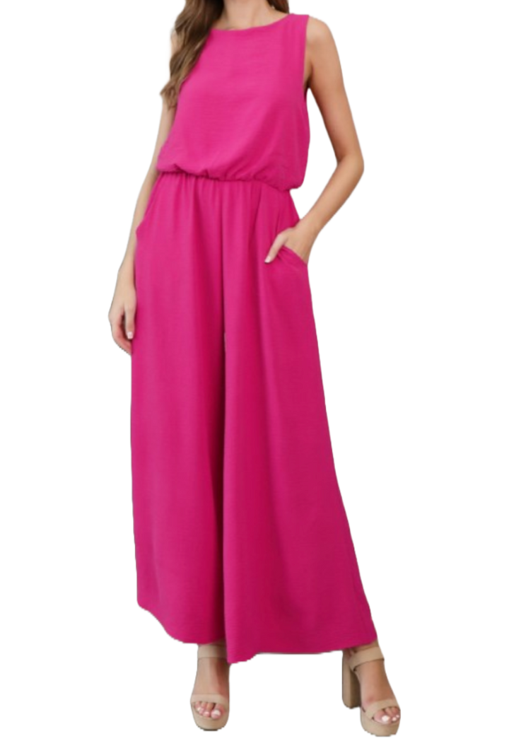 The Isra Jumpsuit- Fuchsia