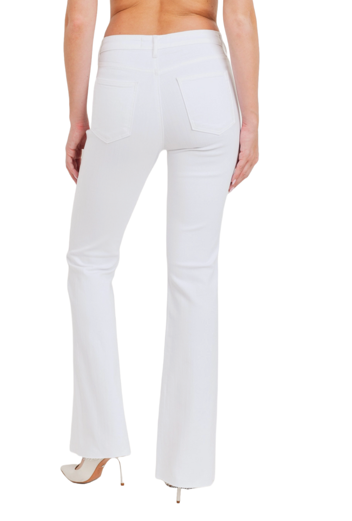 White High Rise Scissor Cut Jeans