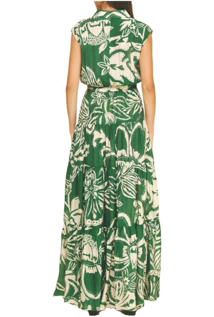 The Savannah Maxi Dress- Green Floral