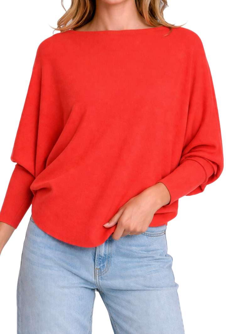 The Presley Sweater- Tomato Red