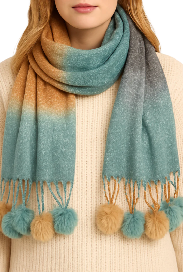 Color Block Scarf- Mint