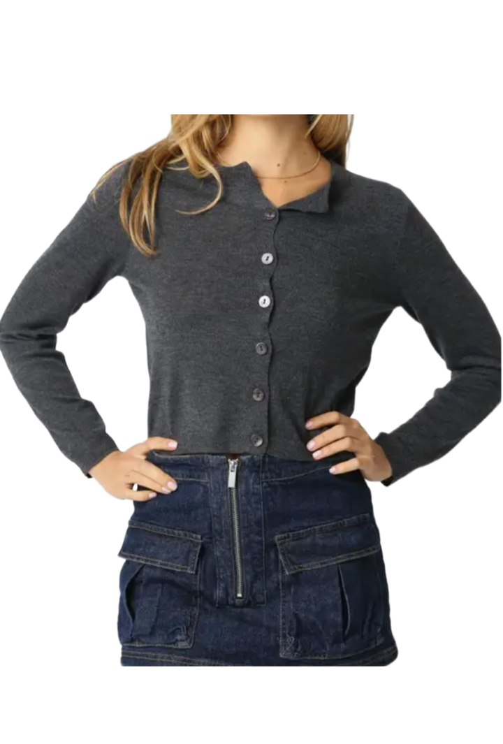 The Marie Cardigan- Charcoal