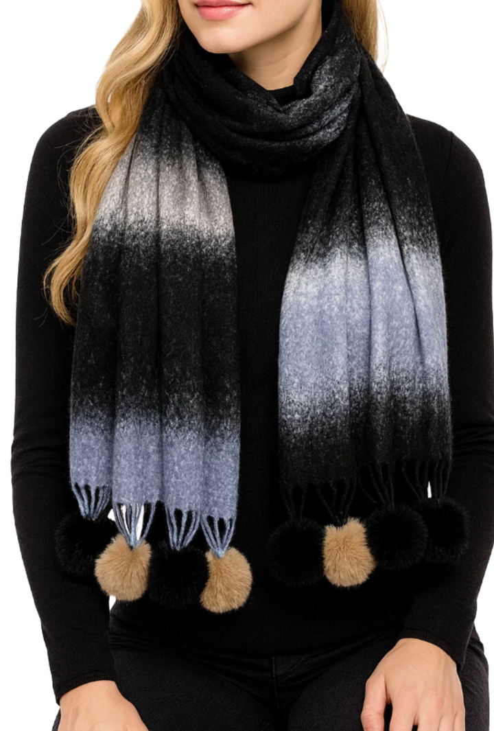 Color Block Scarf- Black
