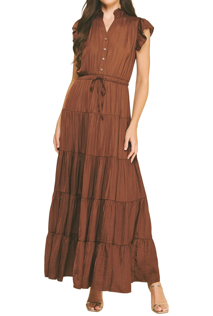The Savannah Maxi Dress- Chocolate Brown