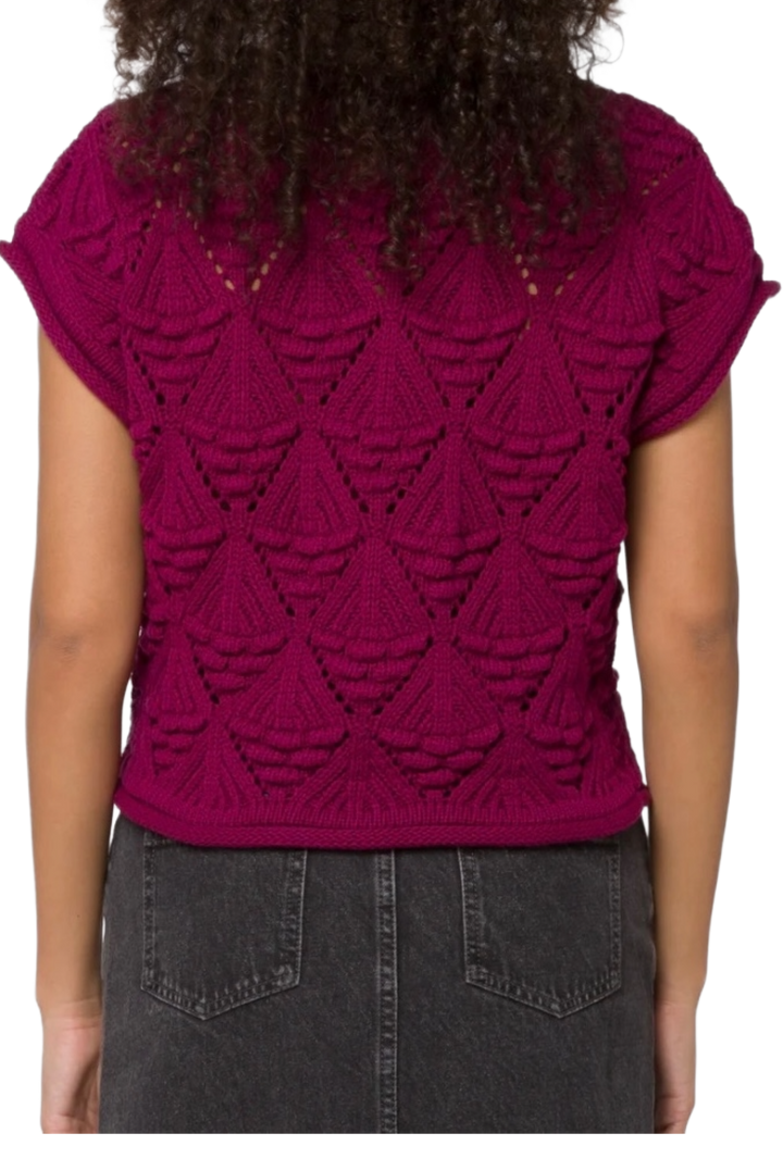 The Fay Sweater Top- Burgundy