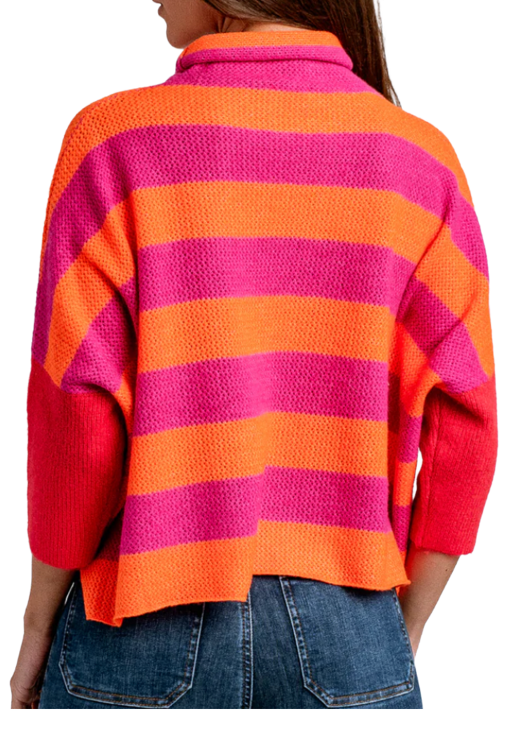 The Kim Sweater- Pink and Orange