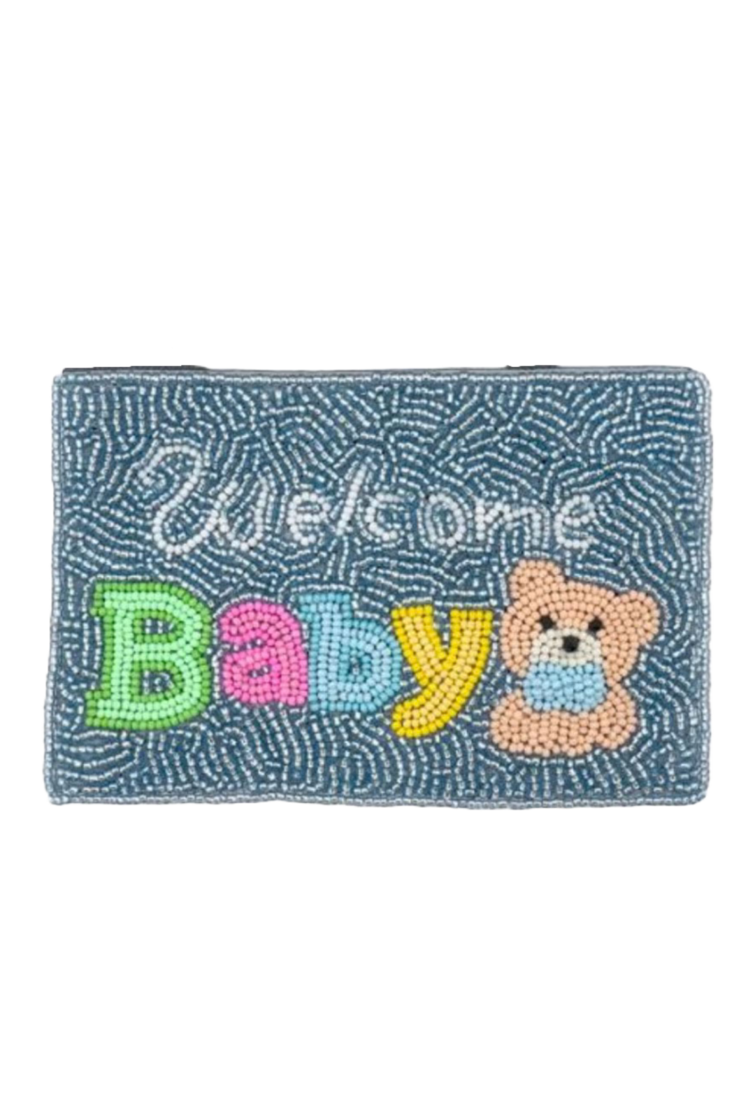 "Welcome Baby" Coin Purse- Blue