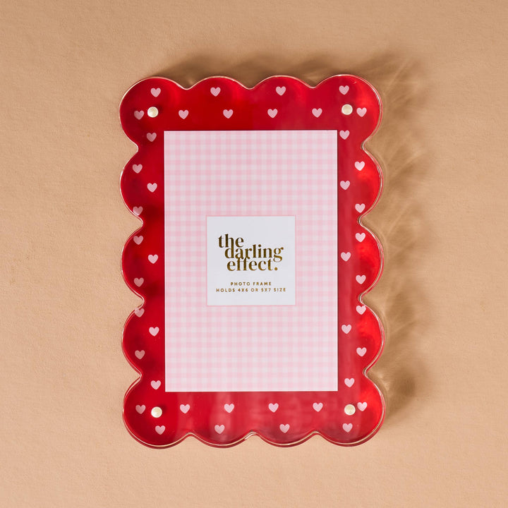 Rectangle Scalloped Acrylic Frame-Tiny Hearts