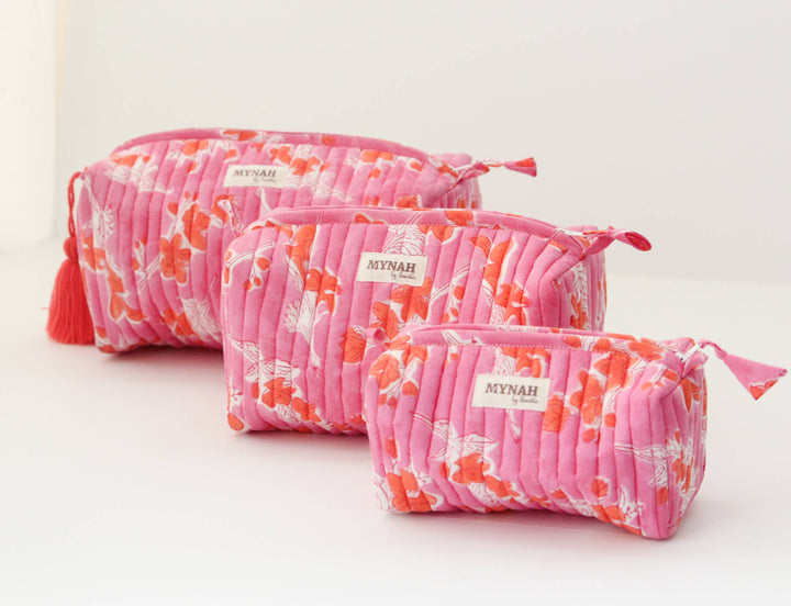 Flamingo Glow print Makeup Organizer Bag- Chose from 3 Sizes
