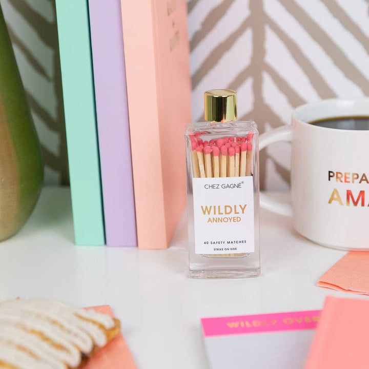 Wildly Annoyed - Glass Bottle Safety Matches - Coral