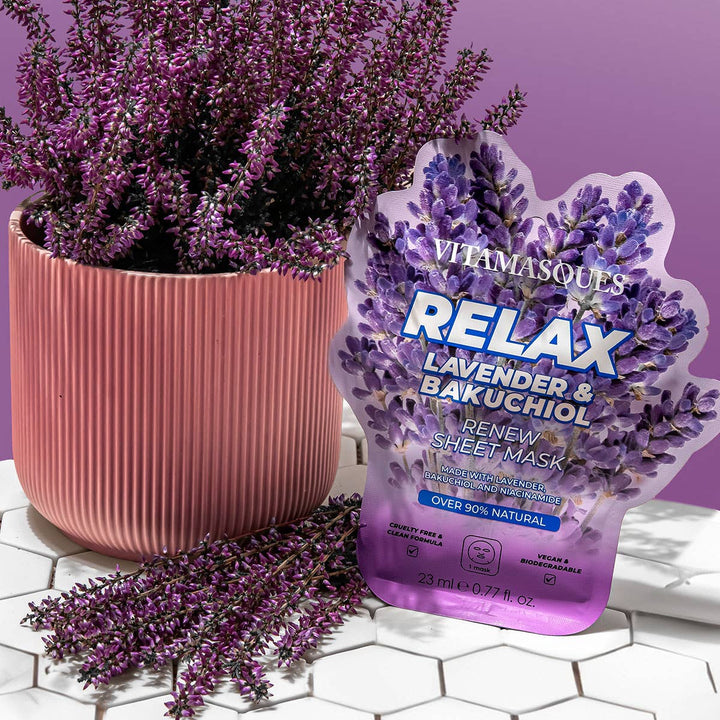RELAX LAVENDER & BAKUCHIOL FACE SHEET MASK 🪻