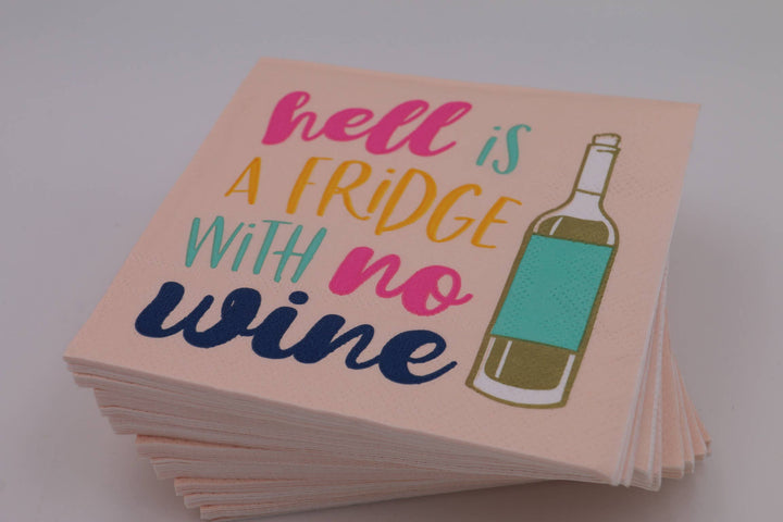 Funny Cocktail Napkins-Hell is a Fridge with No Wine - 20ct
