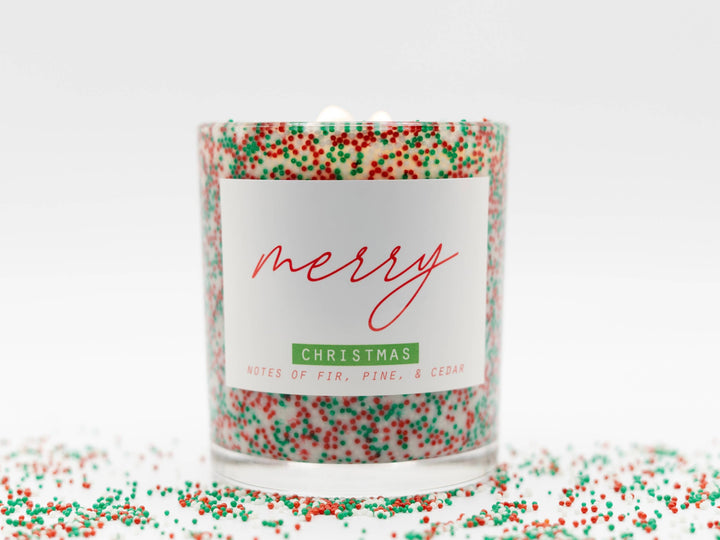 Merry Christmas Candle - Fraser Fir