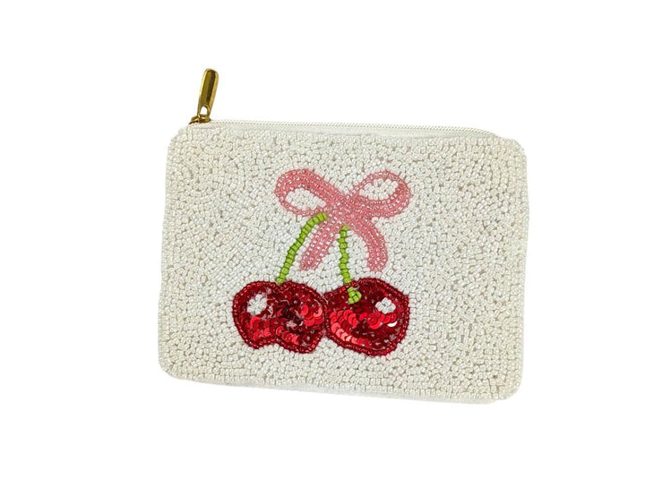 Cherries Fully Beaded Coin Purse 