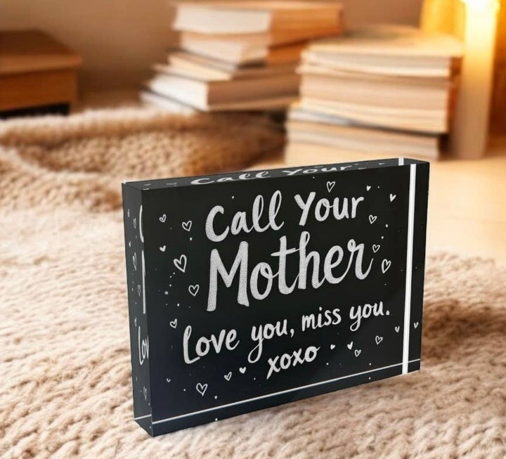 Call Your Mother Art Crystal Block