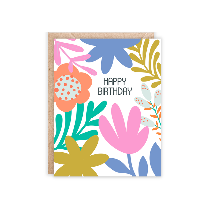 Floral Bloom Birthday Greeting Card