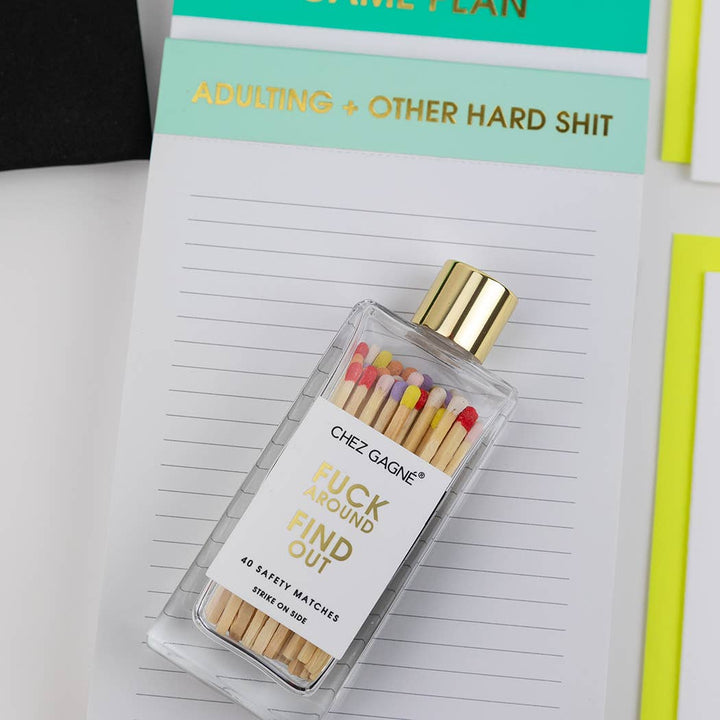 Fuck Around Find Out Glass Bottle Safety Matches - Rainbow/Multi