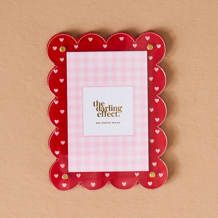 Mini Acrylic Picture Frame Magnet-Tiny Hearts