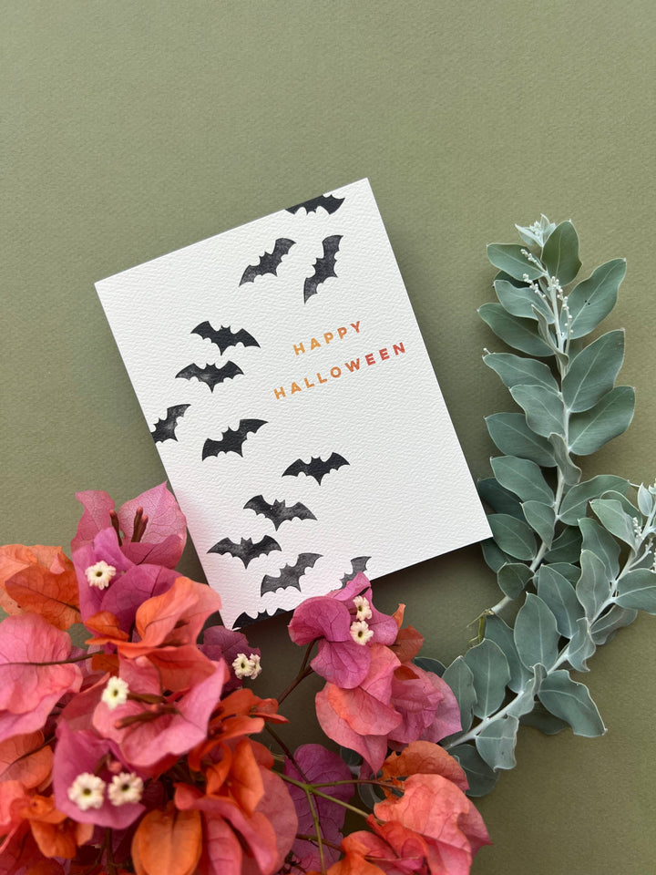 Bats Halloween Greeting Card | Fall Holiday Card