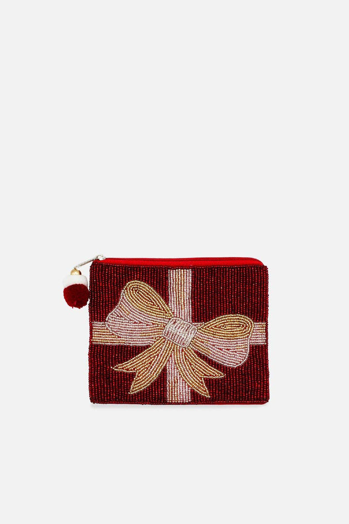 Gift Wrap Beaded Coin Pouch