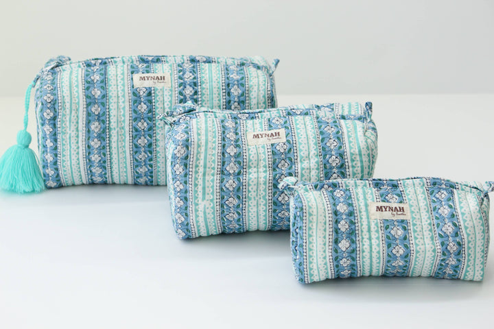 Moroccan stripes travel Makeup Bag- Choose From 3 Sizes