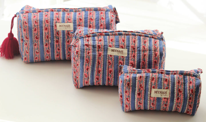 Nantucket stripes print Makeup Bag- Choose from 3 Sizes