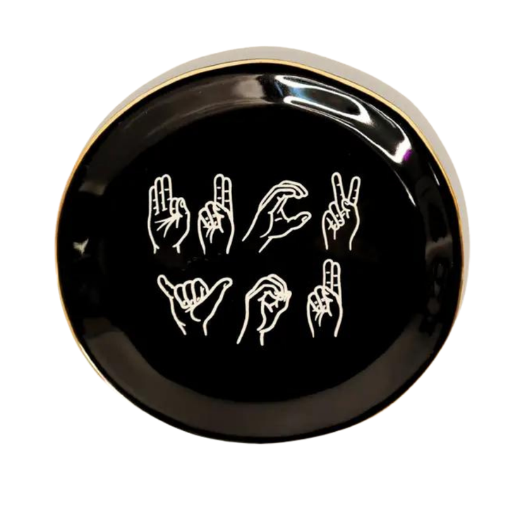 Round Trinket Tray ASL Fuck You